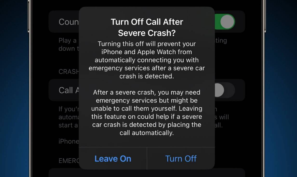 宕昌苹果14维修分享 iPhone 14 和 Apple Watch 上关闭崩溃检测 